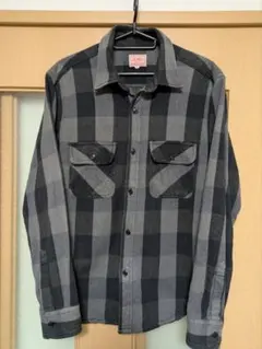 ユーズド品　BIG MIKEネルシャツ（インド製・黒×灰L）