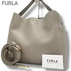 美品✨フルラ ショルダーバッグ 2way カプリッチョ レザー グレージュ A4