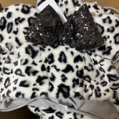 東京ディズニーリゾート ファンキャップ ヒョウ柄 レオパード 白黒 グレー