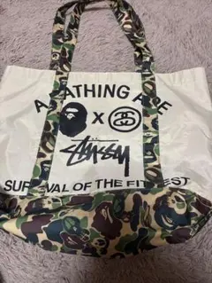 A BATHING APE x STUSSY コラボ トートバッグ