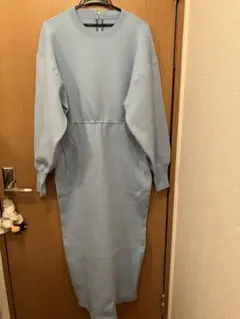 ADAM ET ROPE フォルムニットワンピース ライトブルー