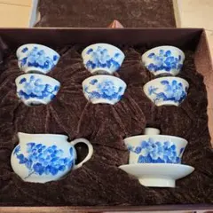 中国茶器セット 青い花柄