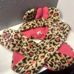 ディズニー ヒョウ柄 マフラーキャップ jk ミニー