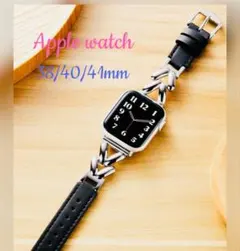 【極美品】Apple Watch チェーン レザー バンド 38/40/41mm