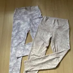 SUKALA レギンス リーフ柄　パステルカラー　Ｌ　2点セット