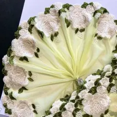 ラメ入✧ライトベージュゴールドの花刺繍チュールレース　1m　N-559