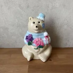 しろくま貯金箱◇紫陽花コーデセット（かご入りアジサイ付） - メルカリ