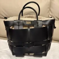 ZANCHETTI ウーブン ショッパー ブラック2WAY ショルダーバッグのサムネイル