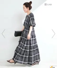 B.C STOCK/ ボイルティアードバルーン袖ワンピース