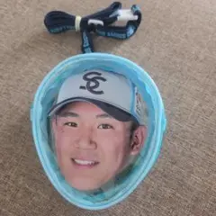 東京ヤクルトスワローズ 奥川投手顔写真入り ネックストラップ付きポーチ
