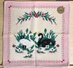 ※新品未使用※フェイラー　スワンレイク　大判　白鳥　タオルハンカチ