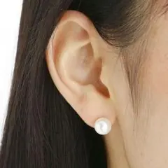 S925刻印あり！一粒8mmパールのシンプルピアス 新品送料無料