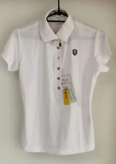 フェリージ ゴルフ ホワイトポロシャツ ストライプ襟 レディース