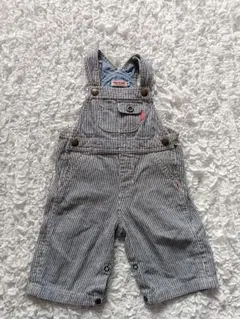 ミキハウス ストライプオーバーオールMサイズ（80cm〜90cm）