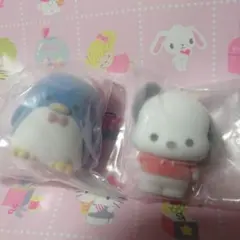 ふわふわフロッキードール　　ポチャッコ　タキシードサム