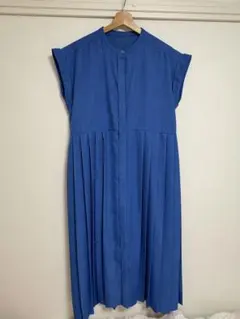 allureville エスパンディギャザーワンピース ブルー ノースリーブ