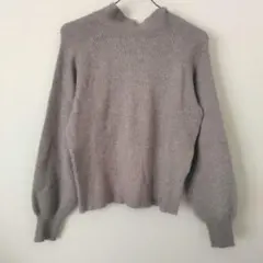 【中古】背面リボン リブ長袖セーター フリーサイズ グレー Te chichi