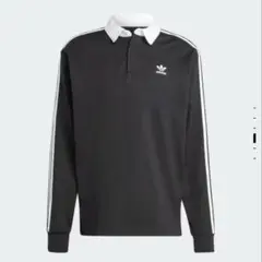 adidas ブラック 長袖ポロシャツ