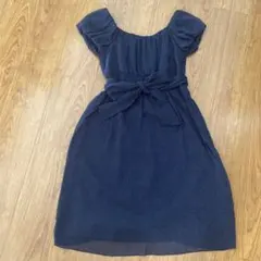 コムサイズム　シフォンワンピース　ドット柄