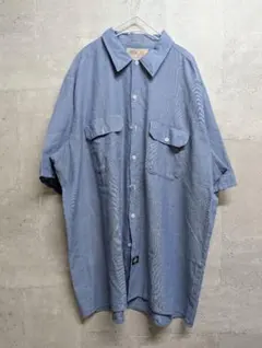 Dickies 半袖ワークシャツ 青 XL ゆるだぼ 人気