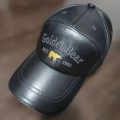 Golden Bear レザーキャップ 黒