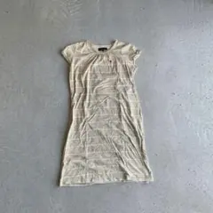 【大人可愛い】バーバリーロンドン 刺繍ロゴ ボーダー Tシャツ ワンピース M