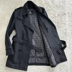 【美品】バーバリーブラックレーベル トレンチコート ノバチェック ライナー 黒