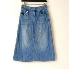 セブンデイズサンデイ✨️デニムスカート ロング丈 Mサイズ ブルー タイトスカート