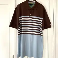 TOMMY HILFIGER トミーヒルフィガー　ポロシャツ　茶色　ボーダー