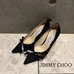 JIMMY CHOO スエードパンプス ブラック リボン