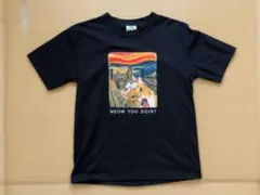 MEOW YOU DOIN? 猫 プリント Tシャツ ブラック M