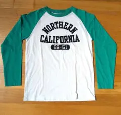 Champion ラグラン長袖Tシャツ グリーン×ホワイト 　サイズМのサムネイル