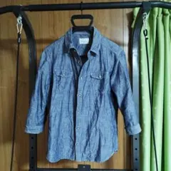 NICOLE CLUB FOR MEN 七部袖ダンガリーシャツ