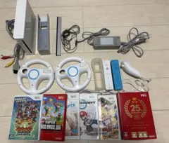 Wii 本体　ソフト 6個　ハンドル　２つ　ウィー　ウィースポーツ マリオカート