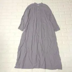 fog linen work ピンタックワンピース シャツ バンドカラー