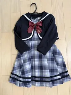 新品 120☆エニィファム☆ セーラージャケット+チェックワンピース