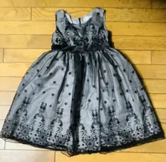 120cm 黒 ベージュ　スリーブレスドレス