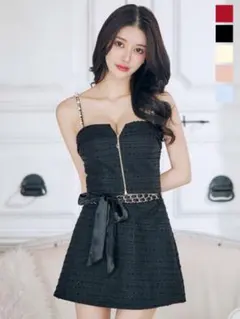 Jewelsツイードセットアップキャミドレス2ピース　キャバドレス