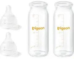 ピジョン　Pigeon 新生児　哺乳瓶　100ml×2本と乳首2個