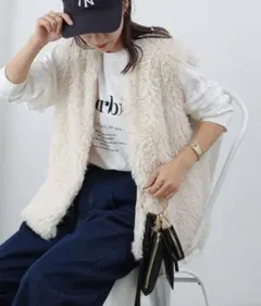 COLONY2139 秋冬 シープボアベスト ファーベスト フリー アイボリー