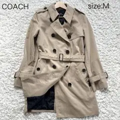 未使用級 COACHベージュ ダブルブレスト トレンチコート　M