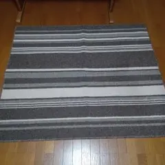 ブラウンとグレーのストライプラグ110×130未使用品