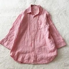 セブンデイズサンデイ 長袖シャツ コットンリネン 羽織り Mサイズ ピンク