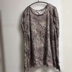 DAILY RITUAL ヒョウ柄 長袖Tシャツ 【XLサイズ】