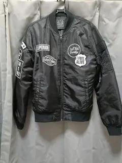 ブラック MA-1ジャケット パッチ付き