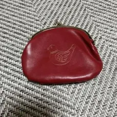 がま口 小銭入れ コインケース 赤い鳥柄 レトロ