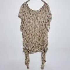 ビーラディエンス　ペイズリー柄シフォンブラウス オフショル フリーサイズのサムネイル