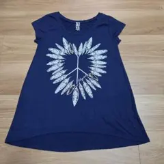 &by P&D ネイビー ハートTシャツ 羽根デザイン Y2Kのサムネイル