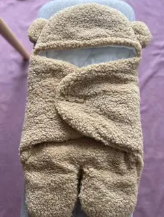 キッズ赤ちゃん新生児　クマおくるみ　防寒着