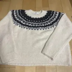 UNIQLO フラッフィクルーネックセーターLオフホワイト
